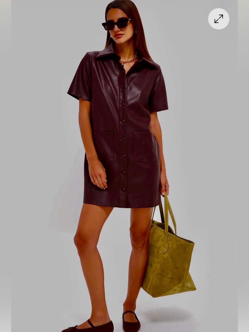 Tuckernuck leather violetta shirt dress